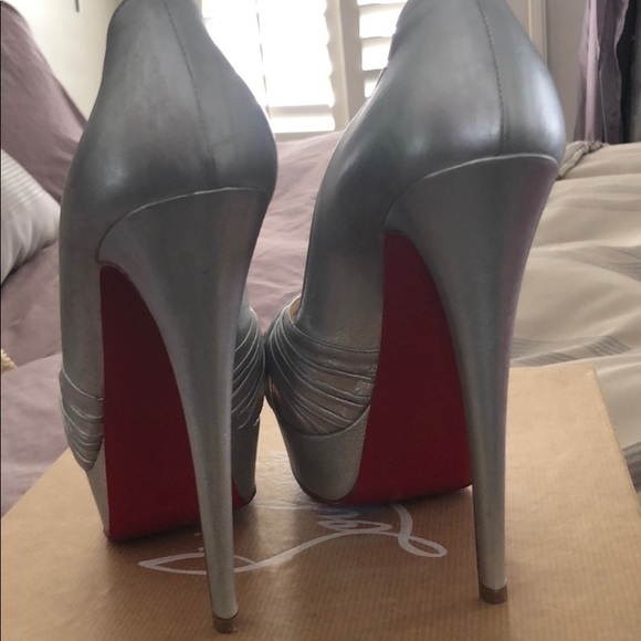 Christian Louboutin Silver Heels - Picture 3 of 7